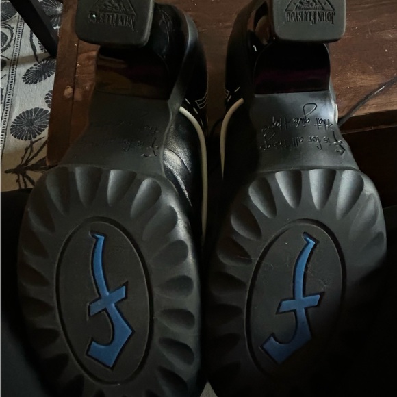 John Fluevog Black and White Heeled Boots - Picture 3 of 6